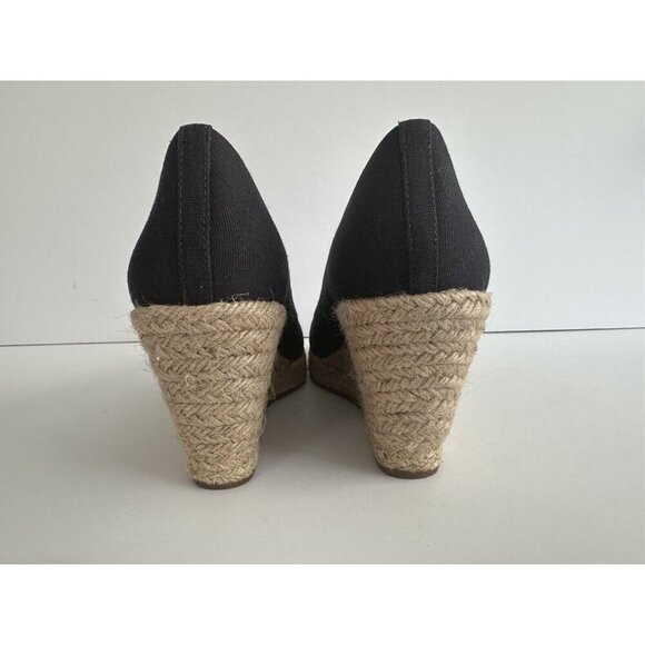 J. Crew Seville Women's Navy Blue Closed Toe Canvas Wedge Espadrille Shoes 9.5 - Picture 7 of 13